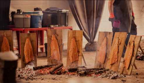 Salmão no Fogo de Chão